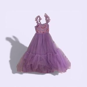 Cotton On Kids Purple and Pink Sequin butterfly twirl dress